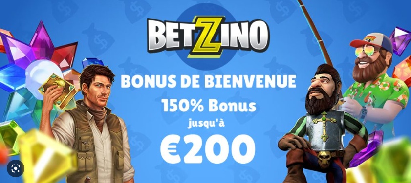 Betzino Casino bonus de bienvenue 150% jusqu'à 200€